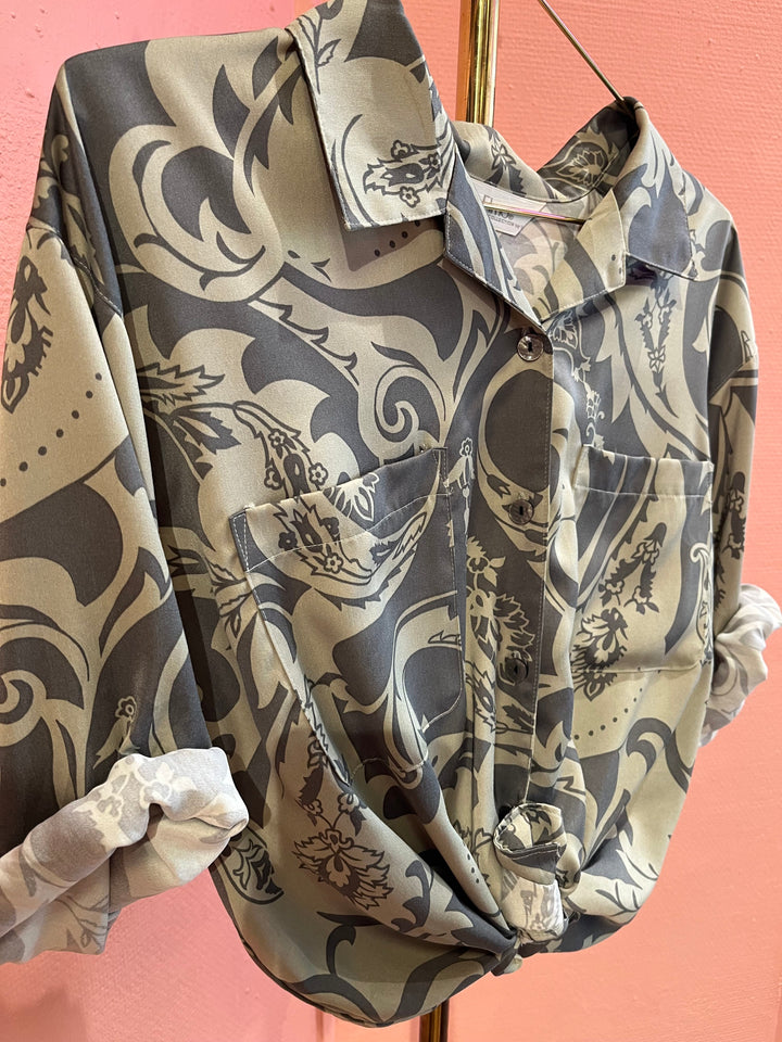 Vintage Vintage bluser L Vintagebluse - 417 Klokkeklang str L
