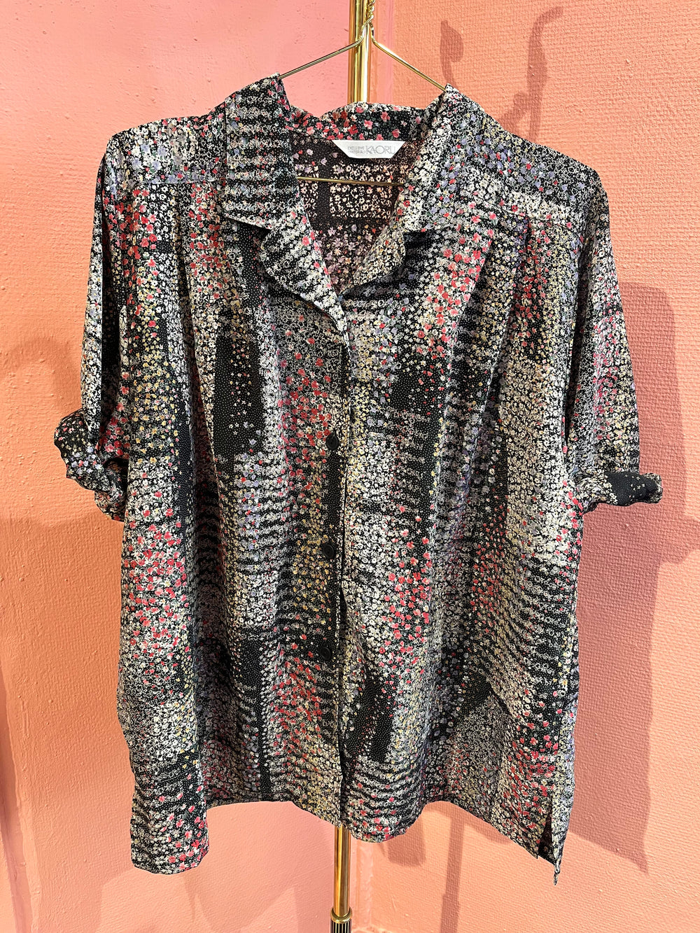 Vintage Vintage bluser L Vintagebluse - 419 Blomsterslør str L