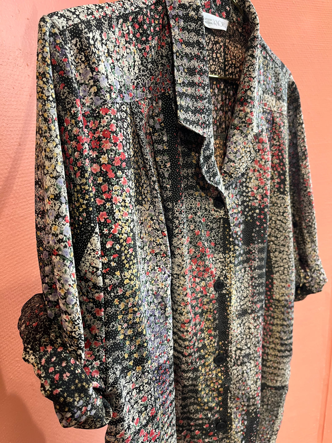 Vintage Vintage bluser L Vintagebluse - 419 Blomsterslør str L