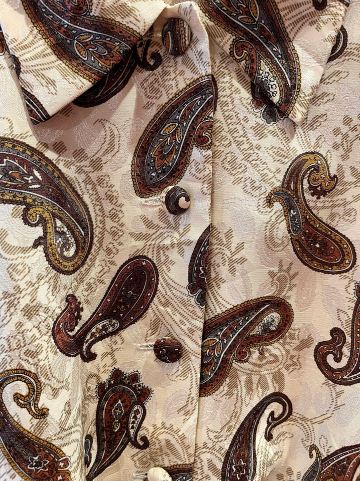 Vintage Vintage bluser M Vintagebluse - 424 Gylden paisley str M