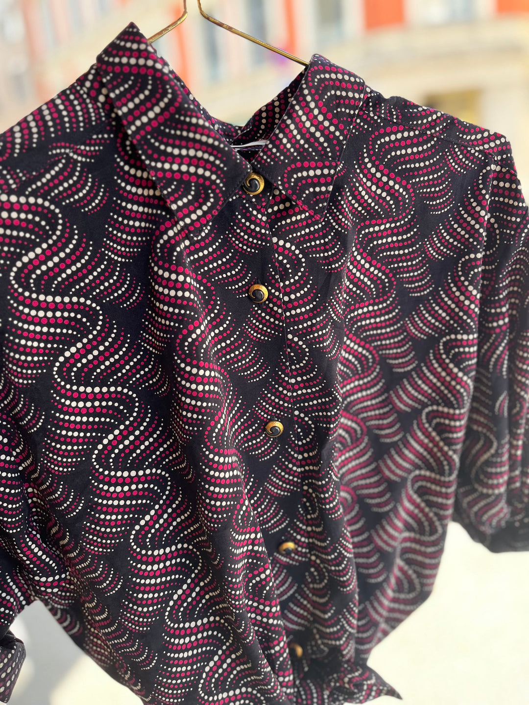 Vintage Vintage bluser L Vintagebluse - 425 Bølgefall str L