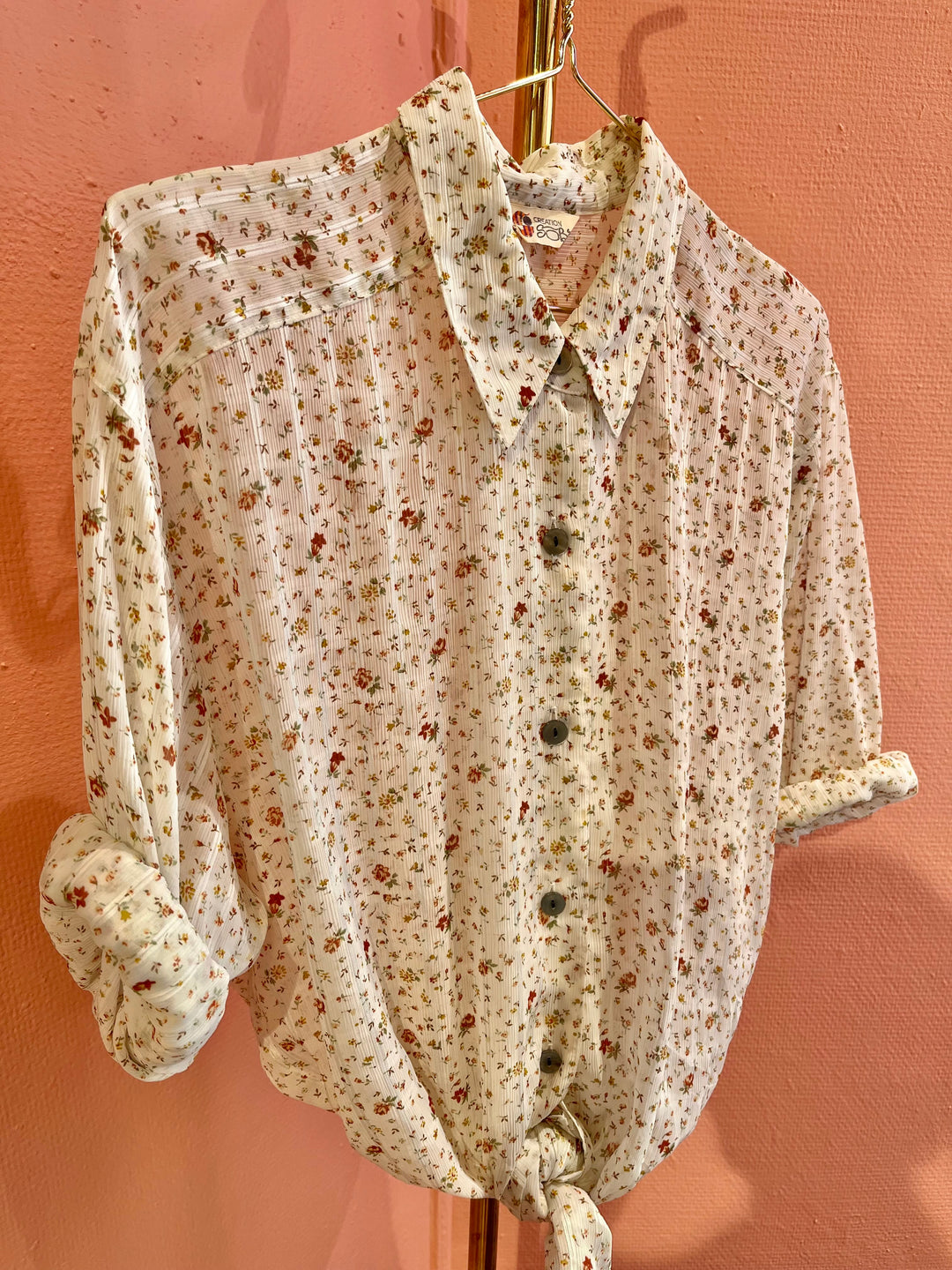 Vintage Vintage bluser L Vintagebluse - 431 Rusty flowers str L
