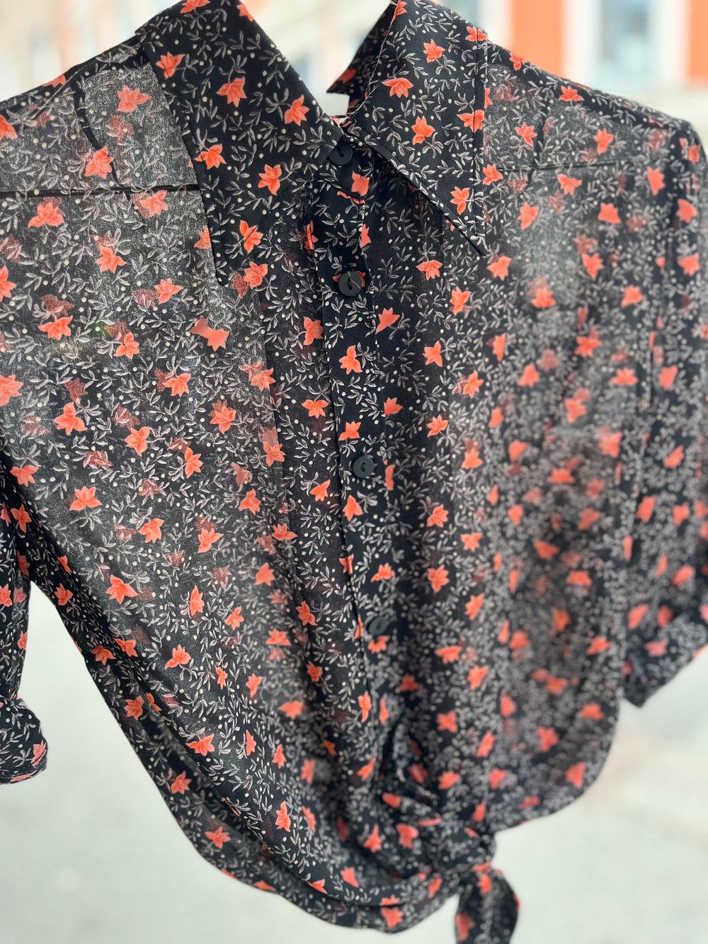 Vintage Vintage bluser S Vintagebluse - 437 Flowerlook str S
