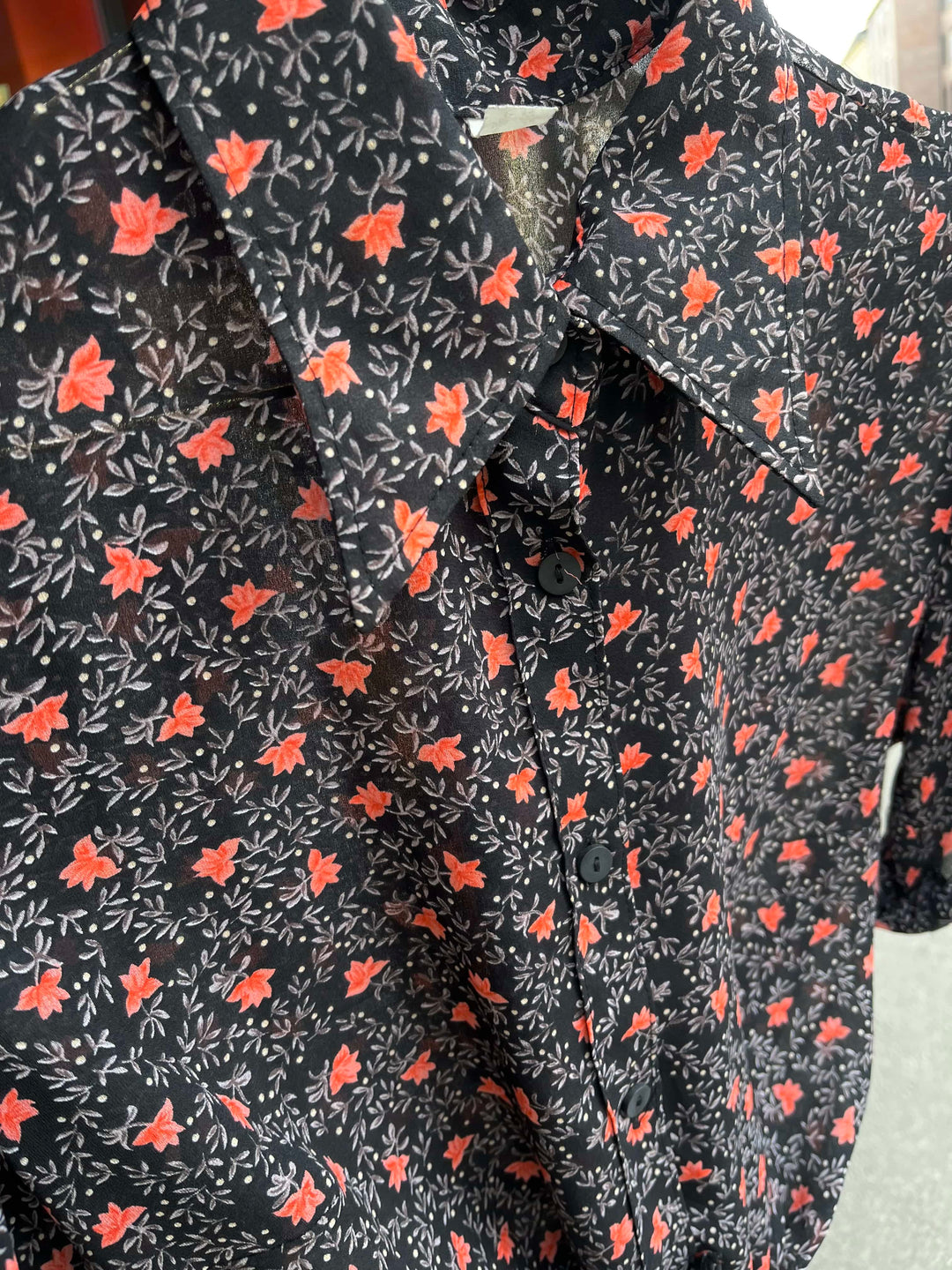 Vintage Vintage bluser S Vintagebluse - 437 Flowerlook str S