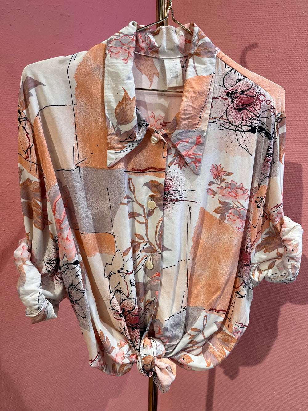 Vintage Vintage bluser XL Vintagebluse - 438 Sommerløv str XL