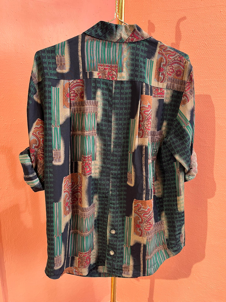Vintage Vintage bluser L Vintagebluse - 446 Mystisk Lek str L