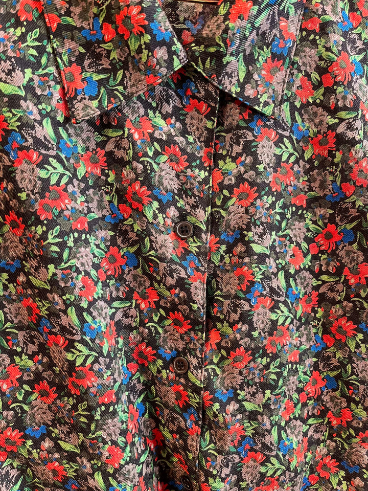Vintage Vintage bluser L Vintagebluse - 448 Blomsterblikk str L