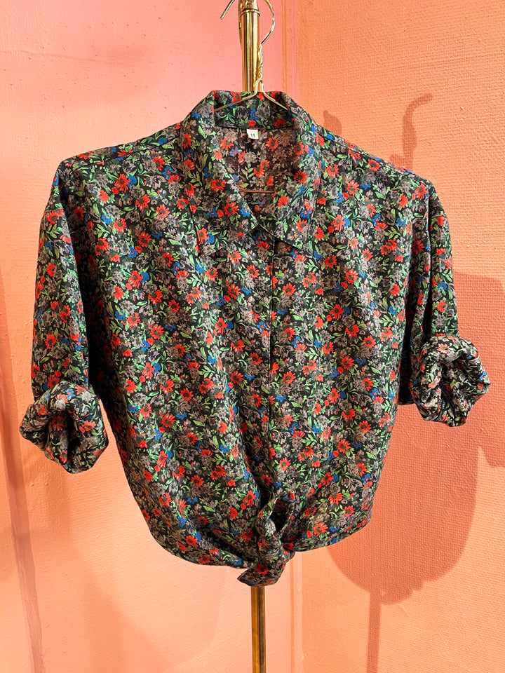 Vintage Vintage bluser L Vintagebluse - 448 Blomsterblikk str L