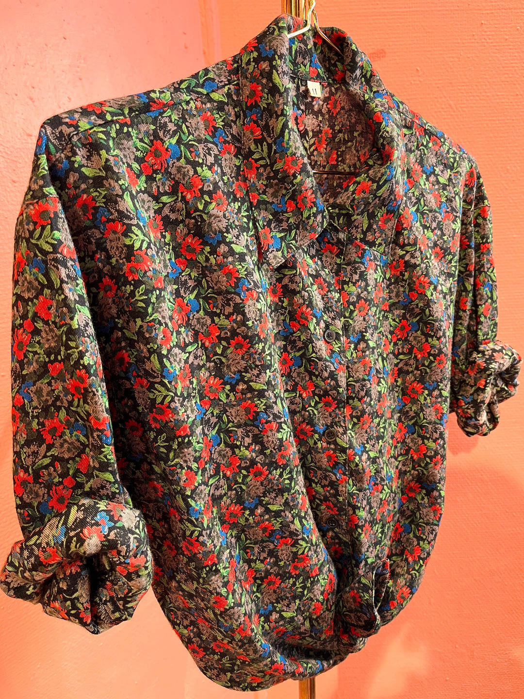 Vintage Vintage bluser L Vintagebluse - 448 Blomsterblikk str L