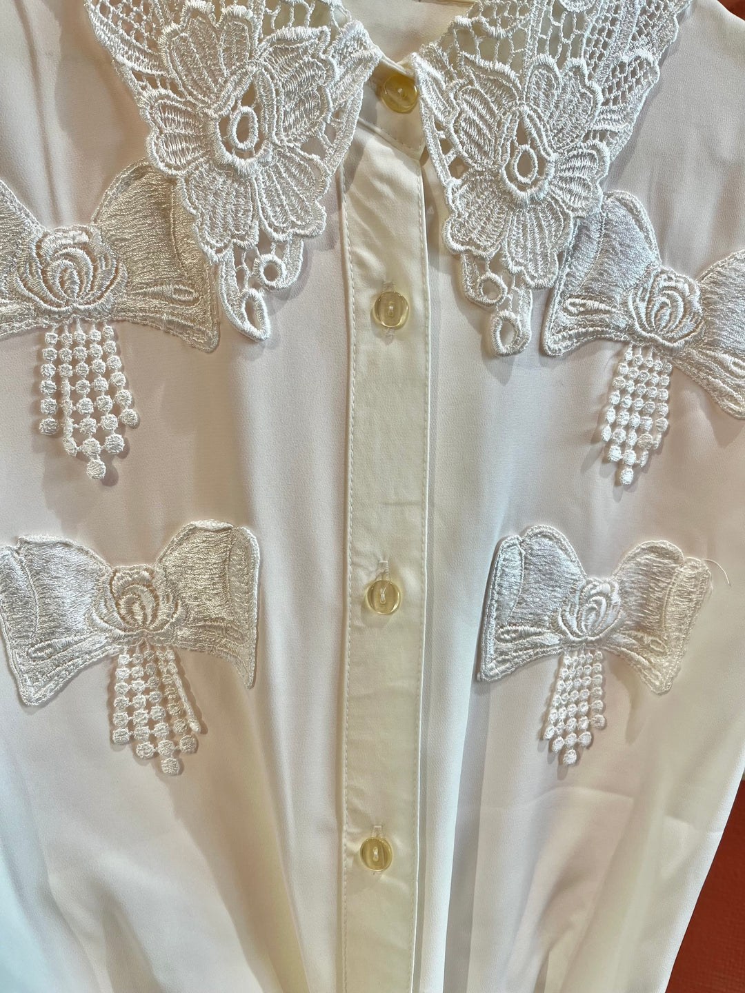 Vintage Vintage bluser M Vintagebluse - 451 Sløyfedryss str M