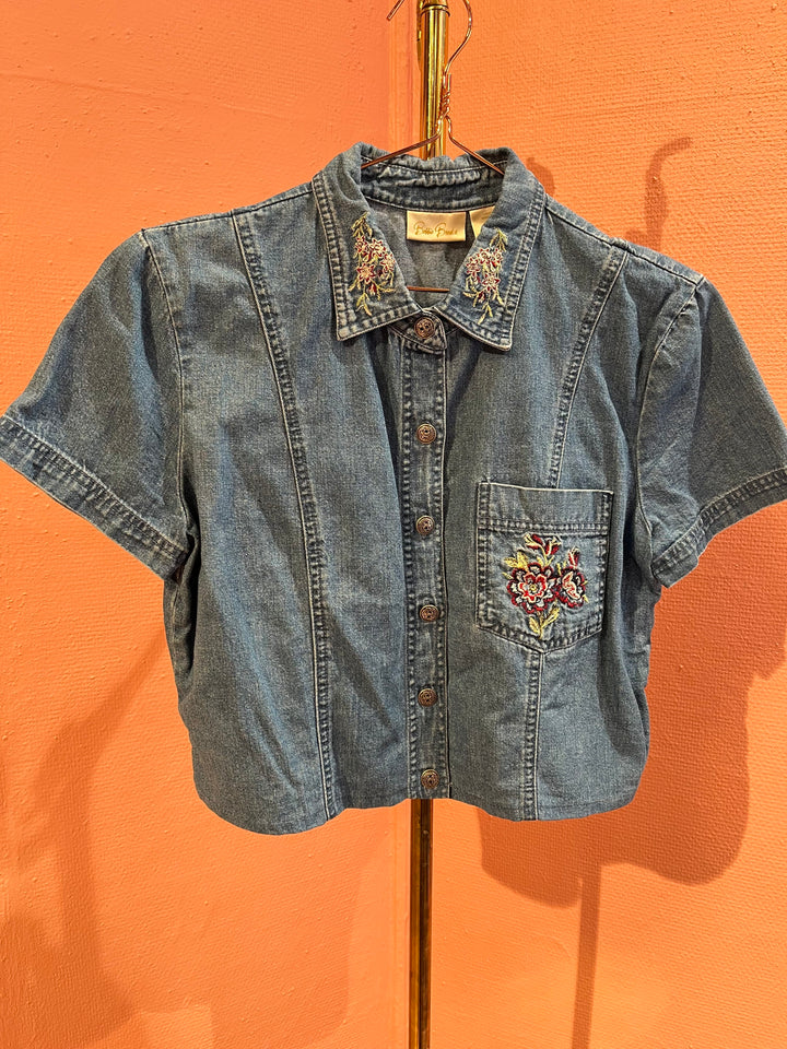 Vintage Vintage bluser S Vintagebluse - 468 Denimdrøm str S