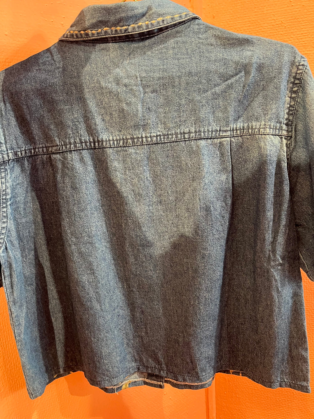 Vintage Vintage bluser M Vintagebluse - 471 Denim leaves str M