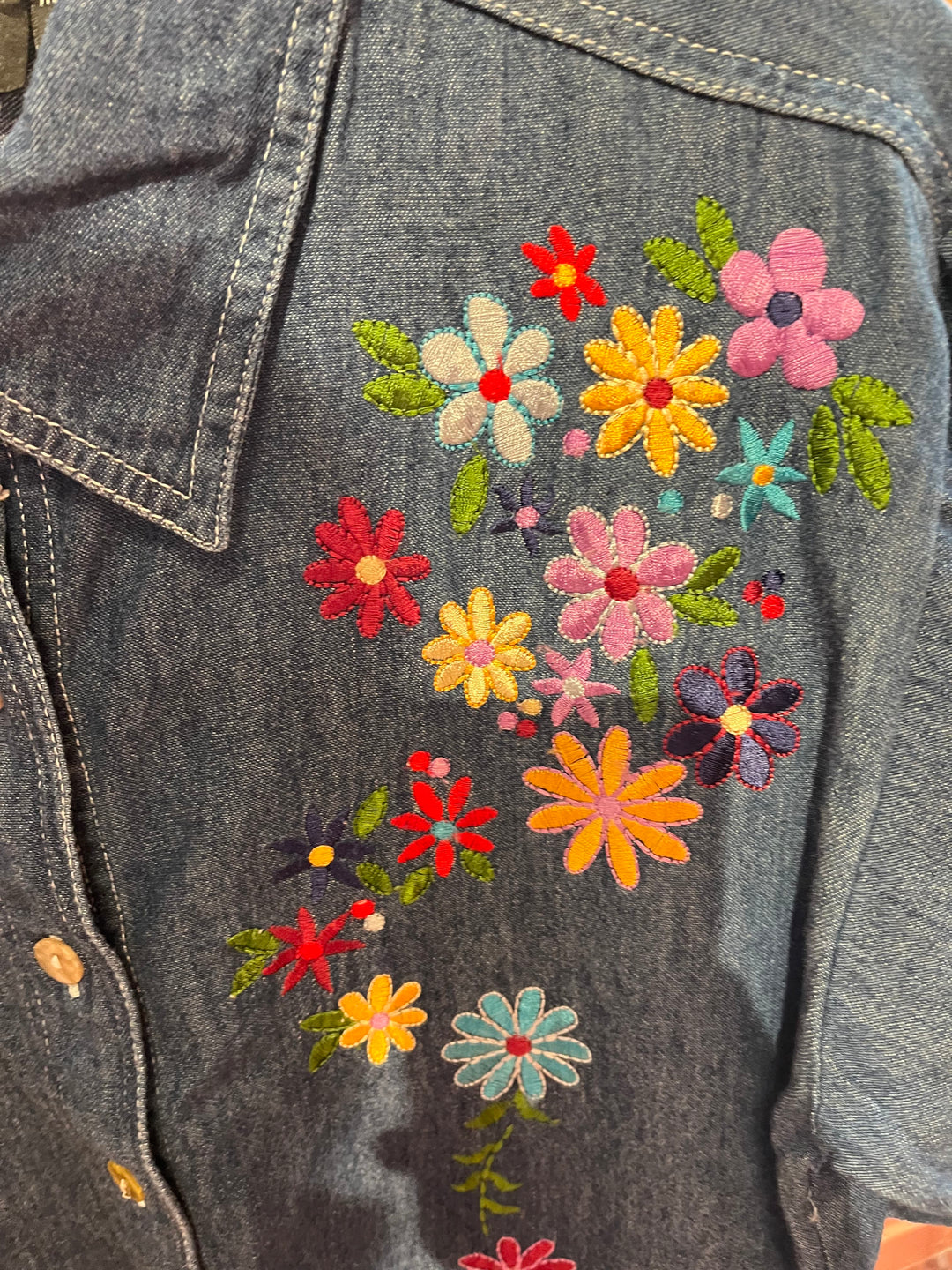 Vintage Vintage bluser S Vintagebluse - 473 Flower str S