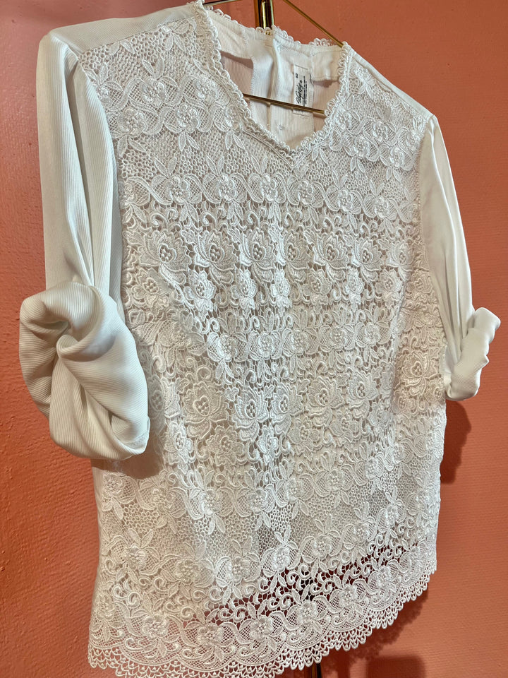 Vintage Vintage bluser S Vintagebluse - 477 Lacecandy str S