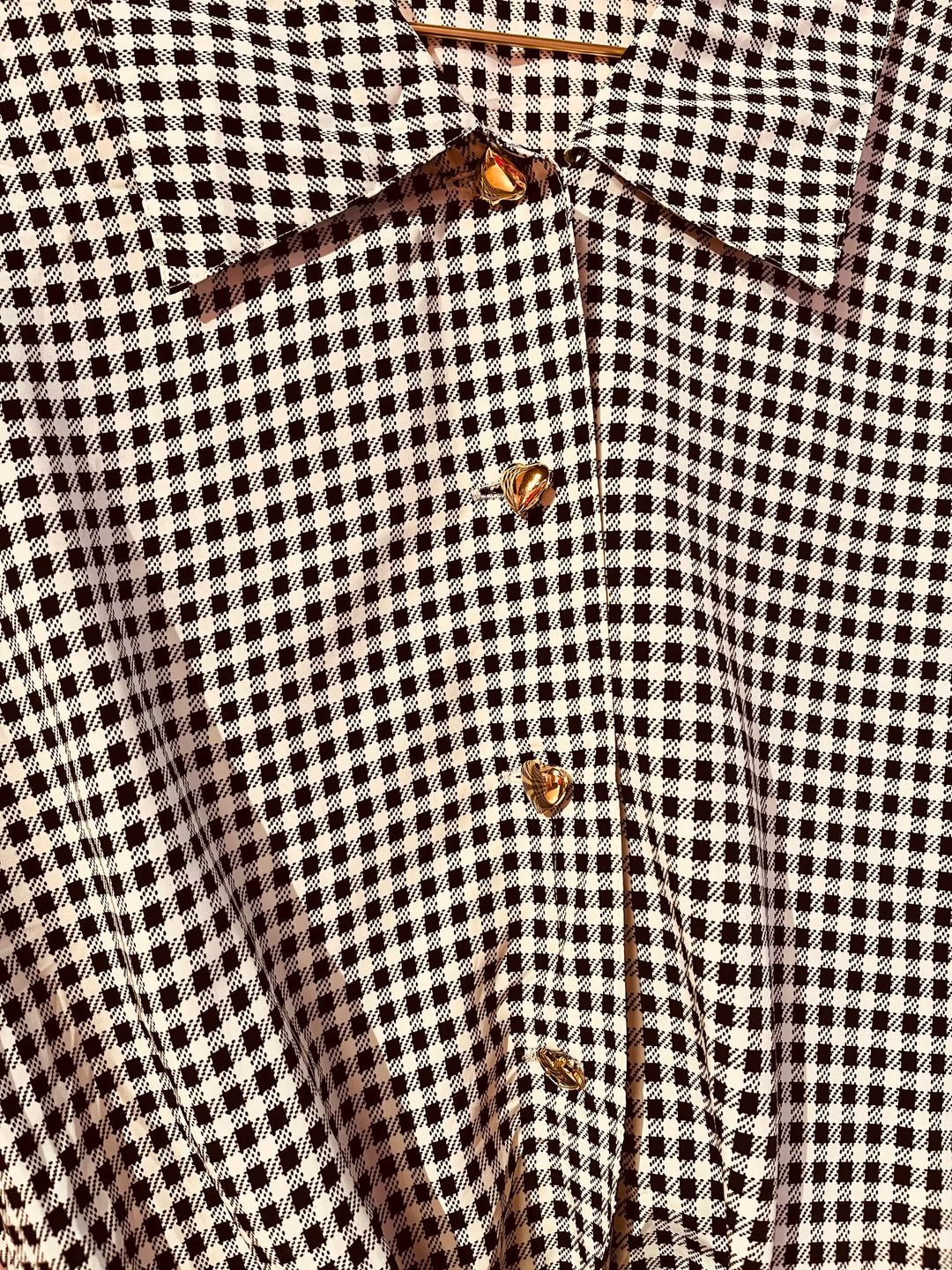 Vintage Vintage bluser L Vintagebluse - 478 Ruter Hjerte str L