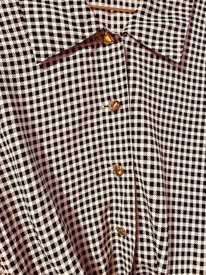 Vintage Vintage bluser L Vintagebluse - 478 Ruter Hjerte str L