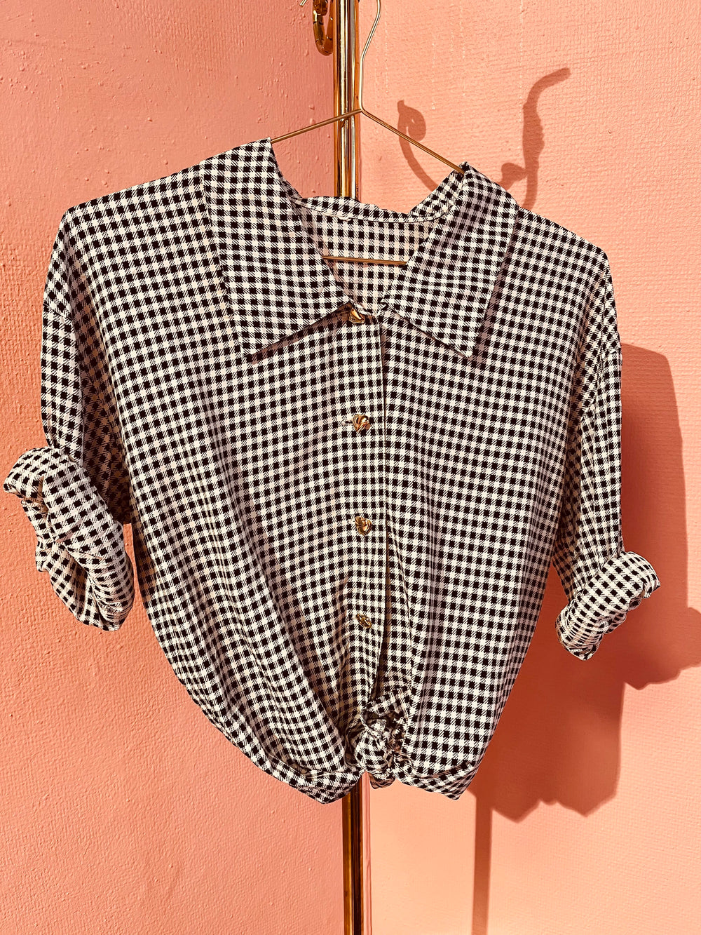 Vintage Vintage bluser L Vintagebluse - 478 Ruter Hjerte str L