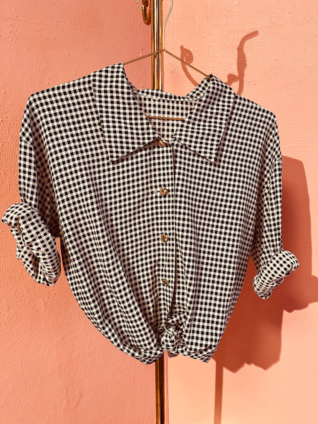 Vintage Vintage bluser L Vintagebluse - 478 Ruter Hjerte str L