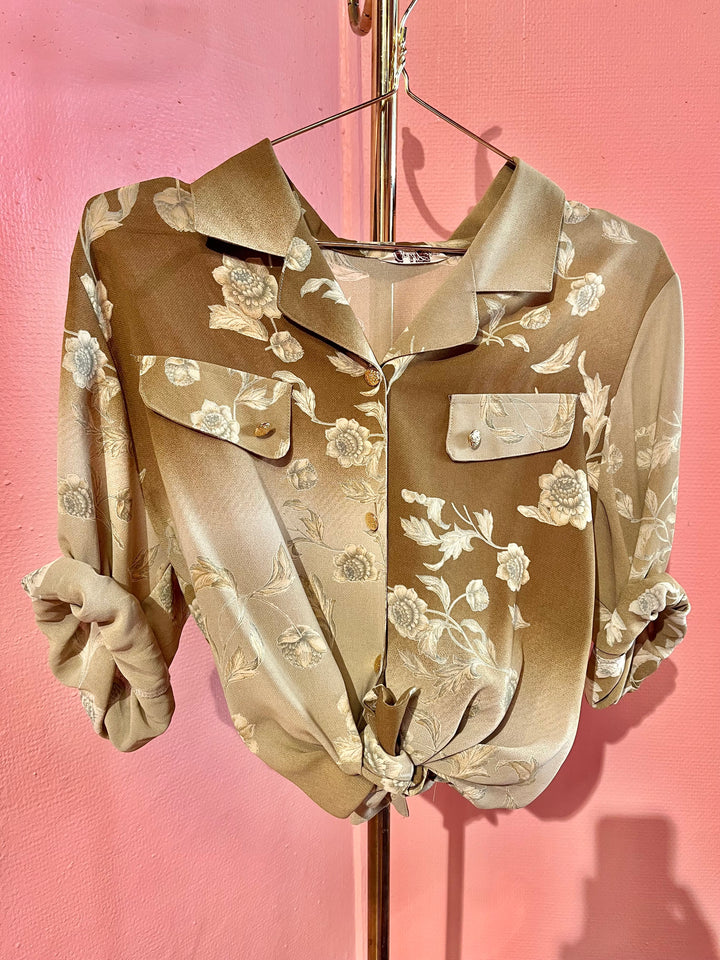 Vintage Vintage bluser M Vintagebluse - 485 Strandblomster str M