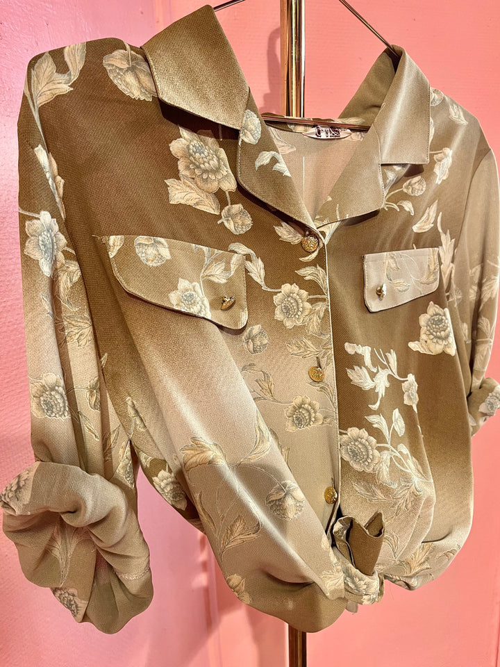 Vintage Vintage bluser M Vintagebluse - 485 Strandblomster str M