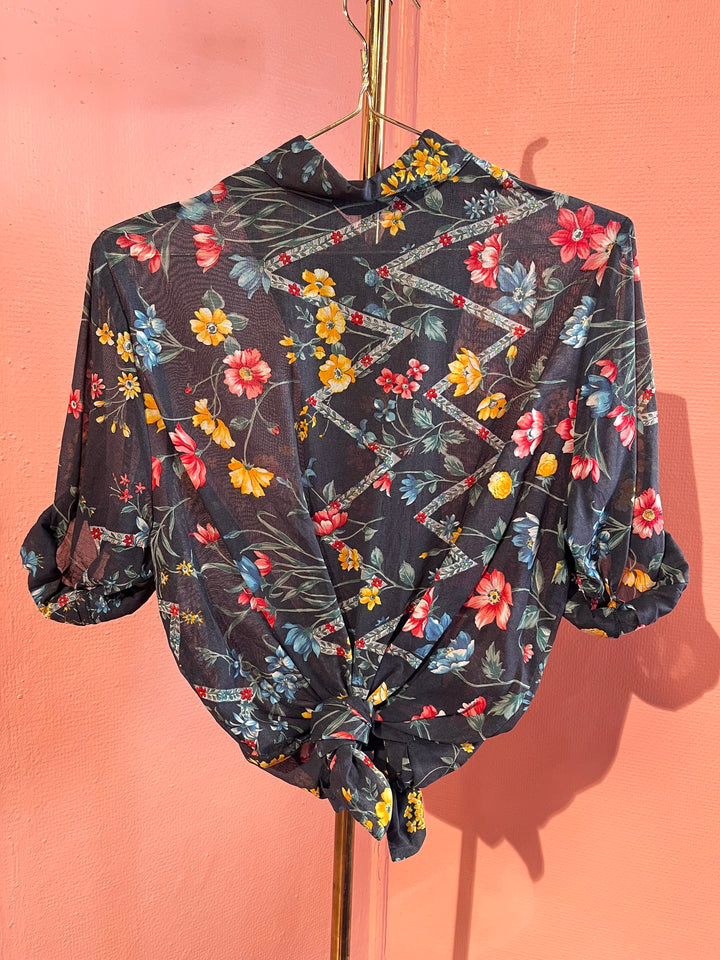 Vintage Vintage bluser S Vintagebluse - 486 Blomsterklokker str S