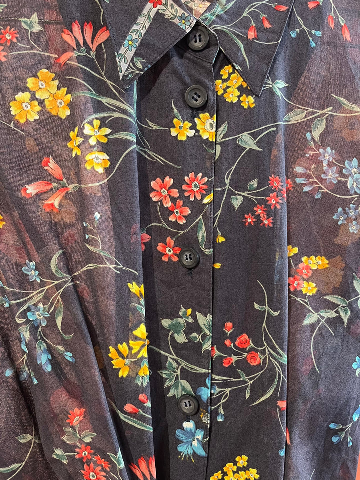 Vintage Vintage bluser S Vintagebluse - 486 Blomsterklokker str S