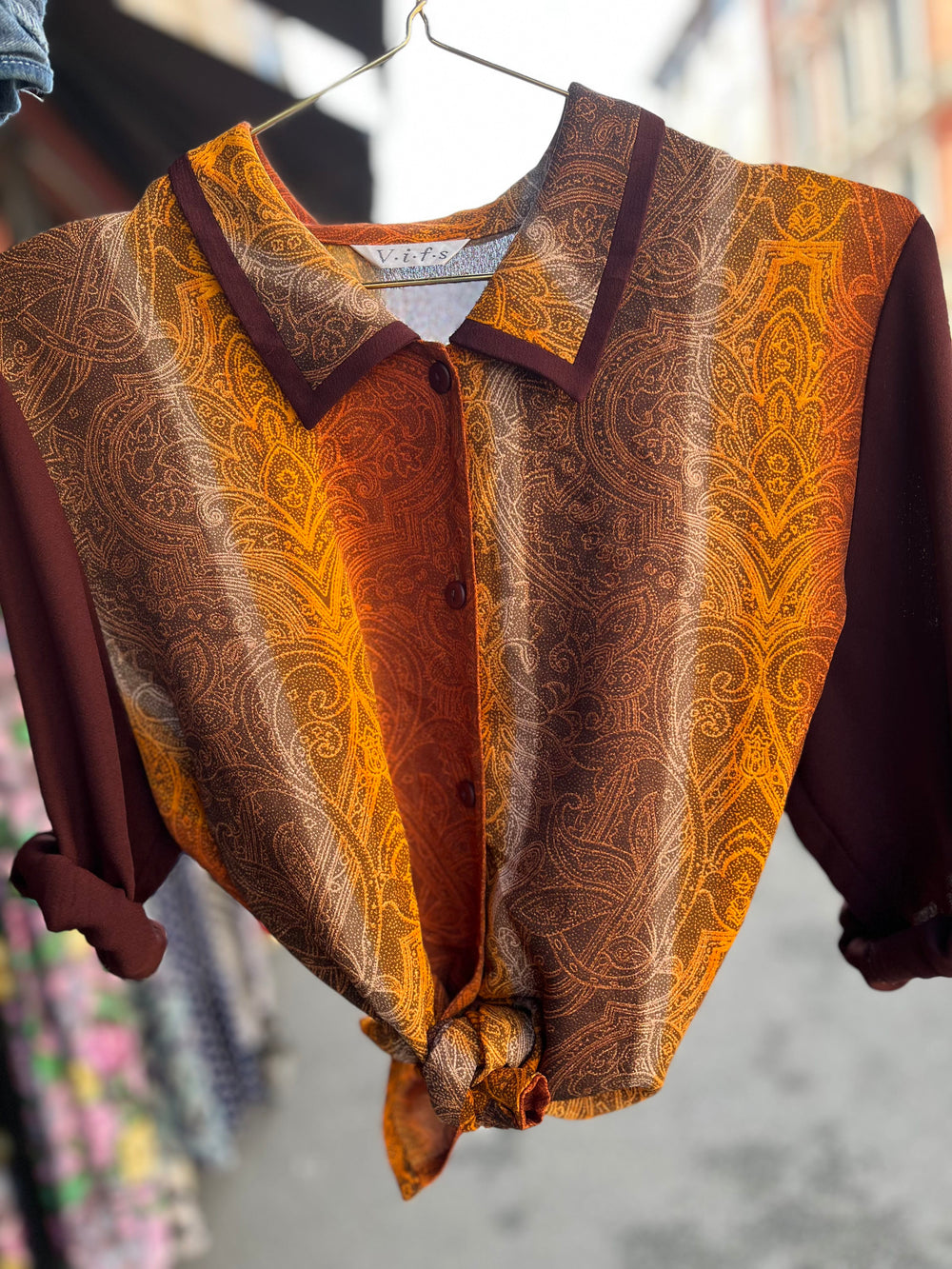 Vintage Vintage bluser M Vintagebluse - 489 Flammehav str M