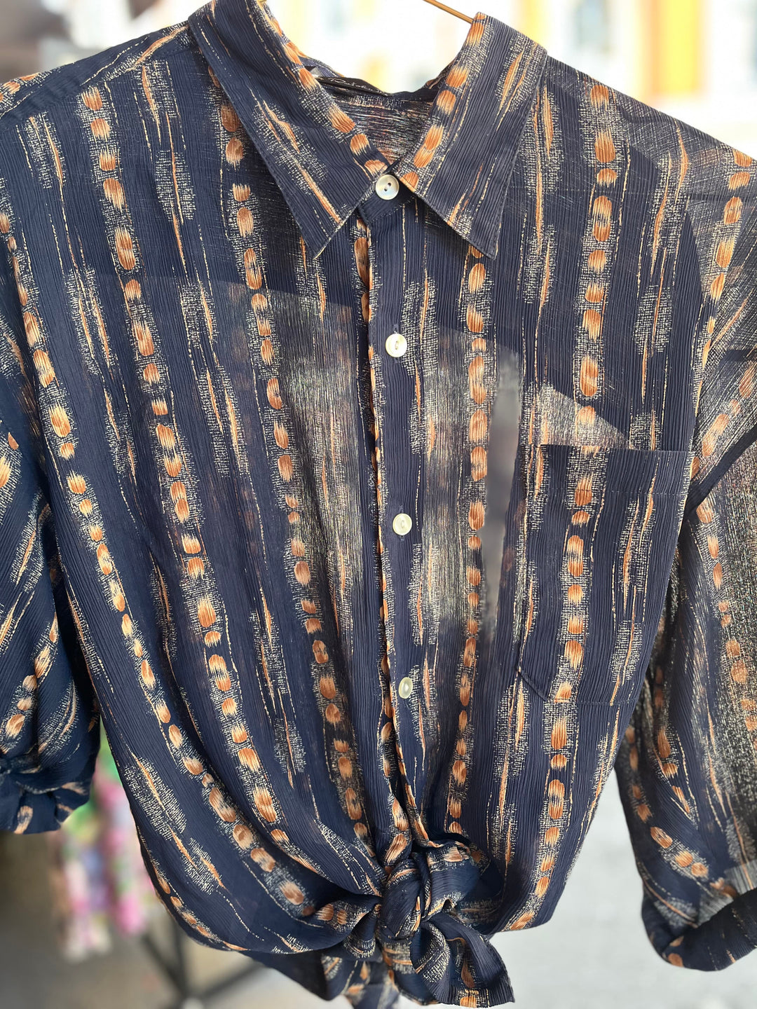 Vintage Vintage bluser L Vintagebluse - 491 Karamell str L