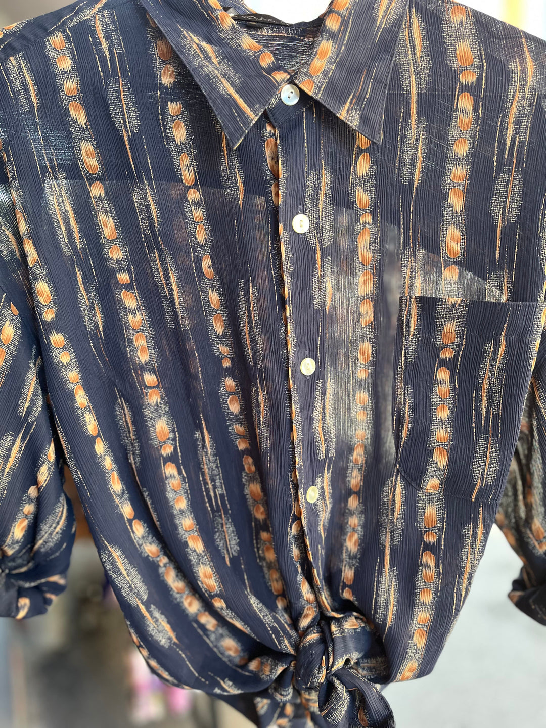 Vintage Vintage bluser L Vintagebluse - 491 Karamell str L