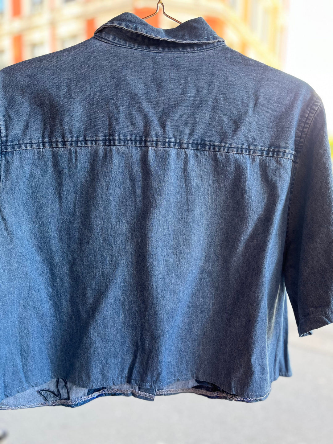 Vintage Vintage bluser M Vintagebluse - 494 Blue blomst str M
