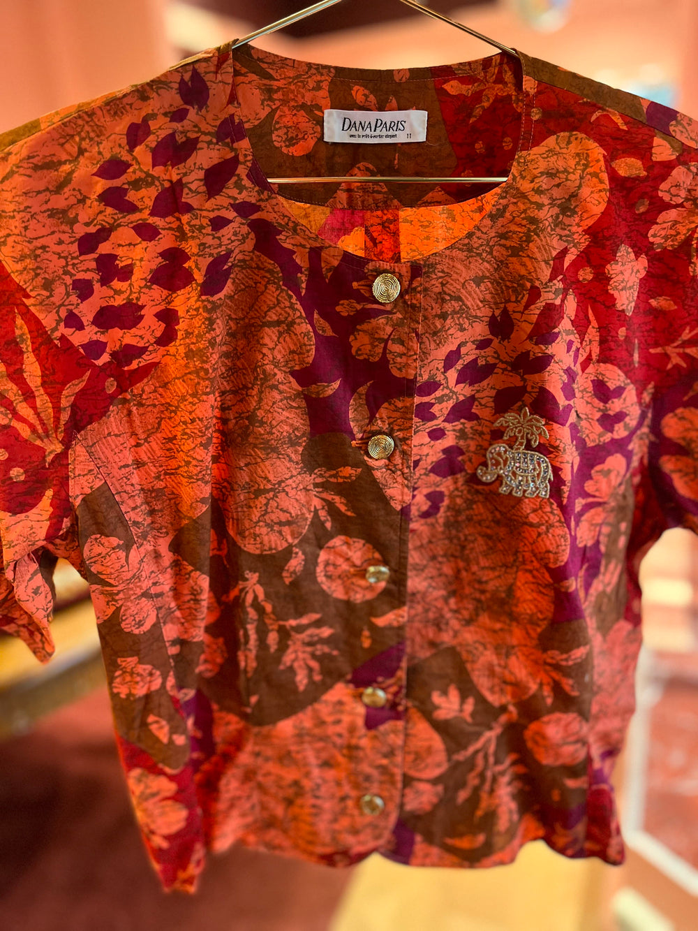 Vintage Vintage bluser M Vintagebluse - 501 Elefant savanne str M