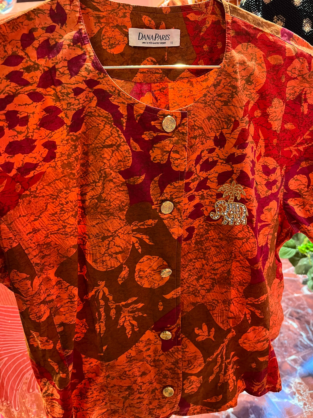 Vintage Vintage bluser M Vintagebluse - 501 Elefant savanne str M