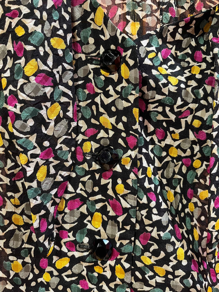 Vintage Vintage bluser M Vintagebluse - 505 Picasso Konfetti str M