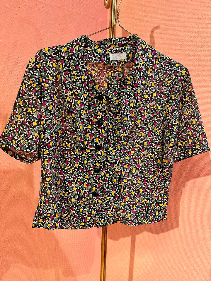 Vintage Vintage bluser M Vintagebluse - 505 Picasso Konfetti str M