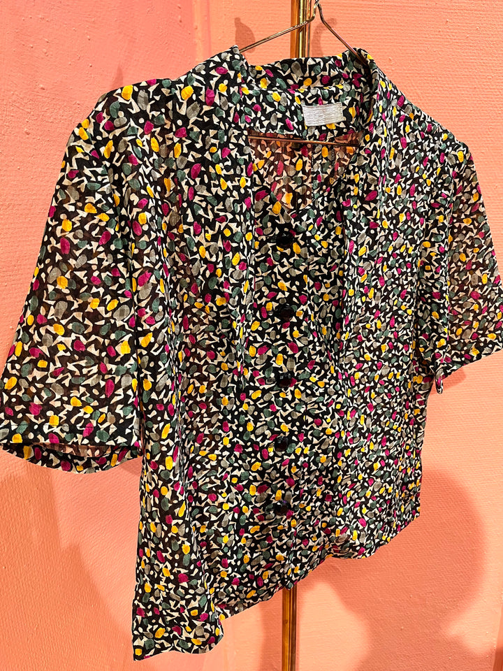 Vintage Vintage bluser M Vintagebluse - 505 Picasso Konfetti str M
