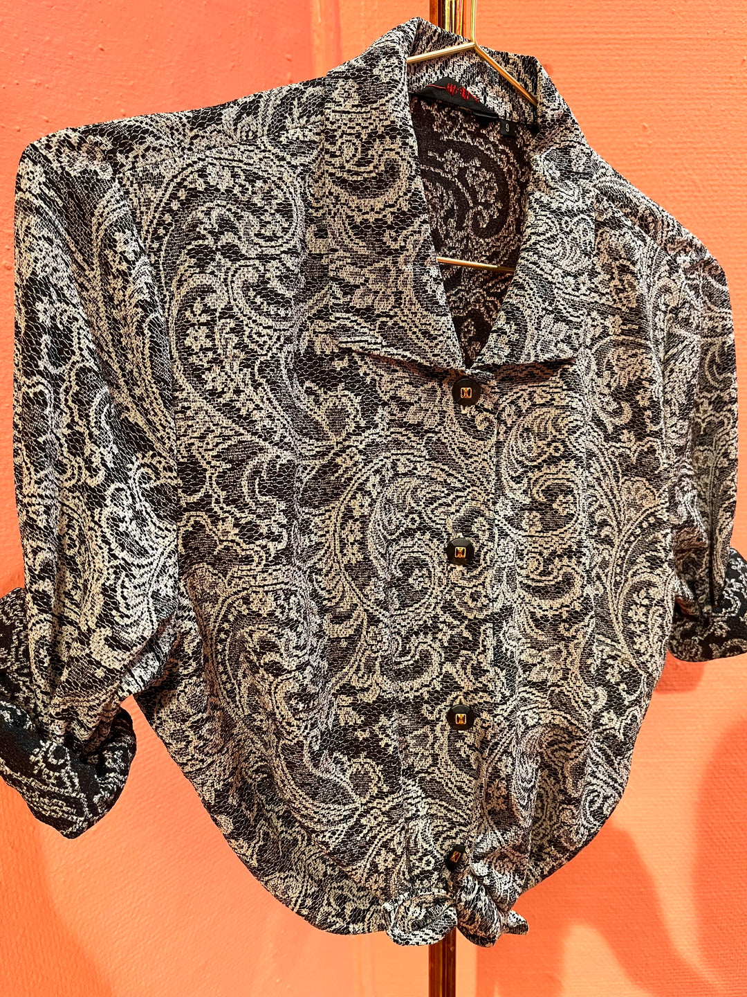 Vintage Vintage bluser S Vintagebluse - 506 Realistisk blondeprint str S