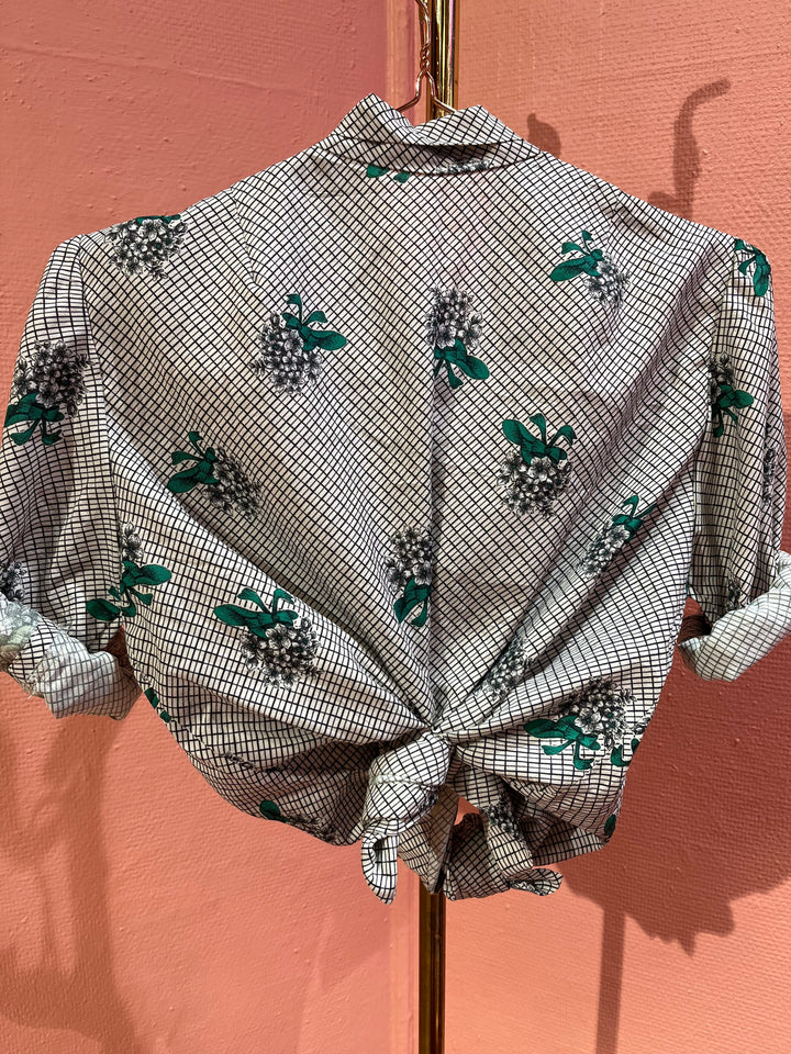 Vintage Vintage bluser S Vintagebluse - 509 Grønn bukett str S