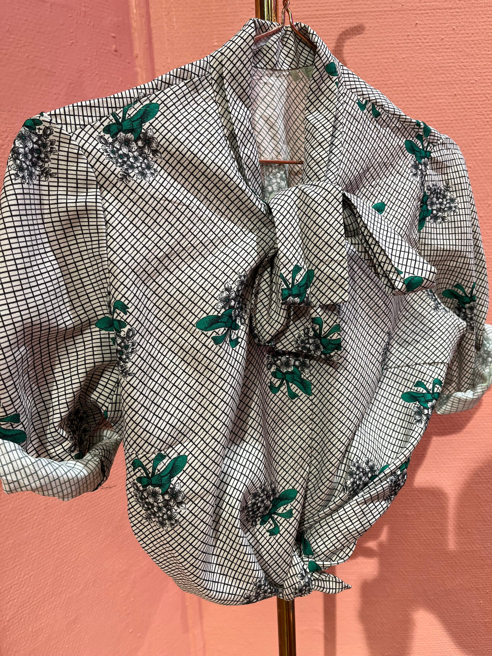 Vintage Vintage bluser S Vintagebluse - 509 Grønn bukett str S