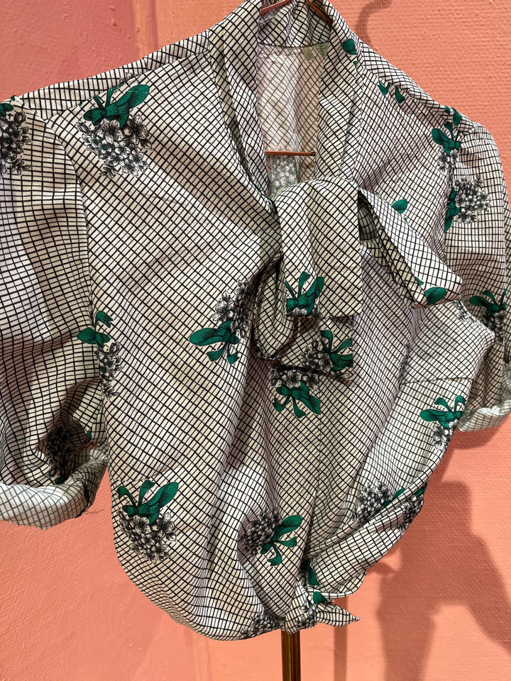 Vintage Vintage bluser S Vintagebluse - 509 Grønn bukett str S