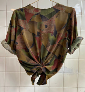 Vintage Vintage bluser L Vintagebluse - Abstrakte former, str L
