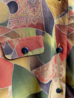 Last inn bildet i Galleri-visningsprogrammet, Vintage Vintage bluser L Vintagebluse - Abstrakte former, str L
