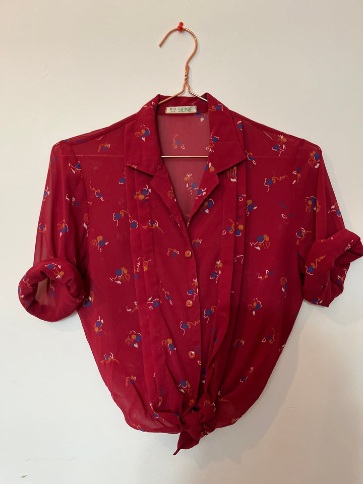 Vintage Vintage bluser XS Vintagebluse - Abstrakte legg, str XS