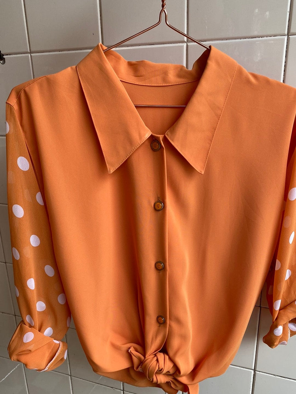 Vintage Vintage bluser XL Vintagebluse - Appelsin, str XL