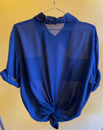 Last inn bildet i Galleri-visningsprogrammet, Vintage Vintage bluser XL Vintagebluse -  Blå lenker, str XL
