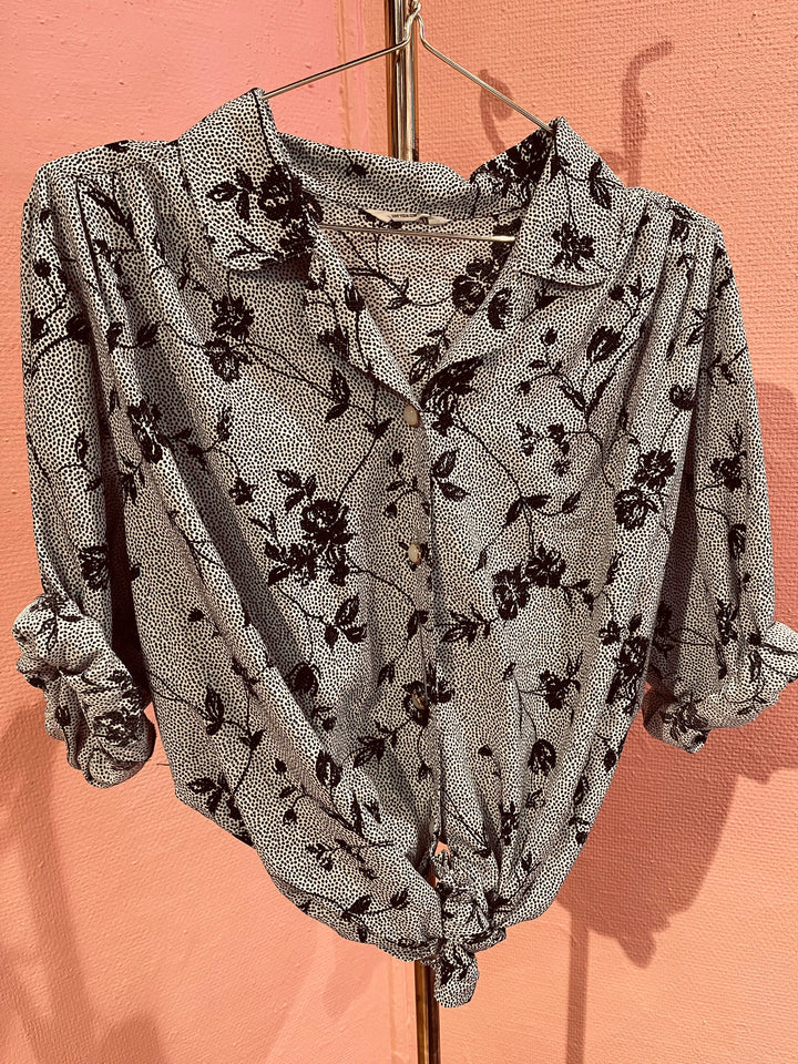 Vintage Vintage bluser XL Vintagebluse - Black rain str XL