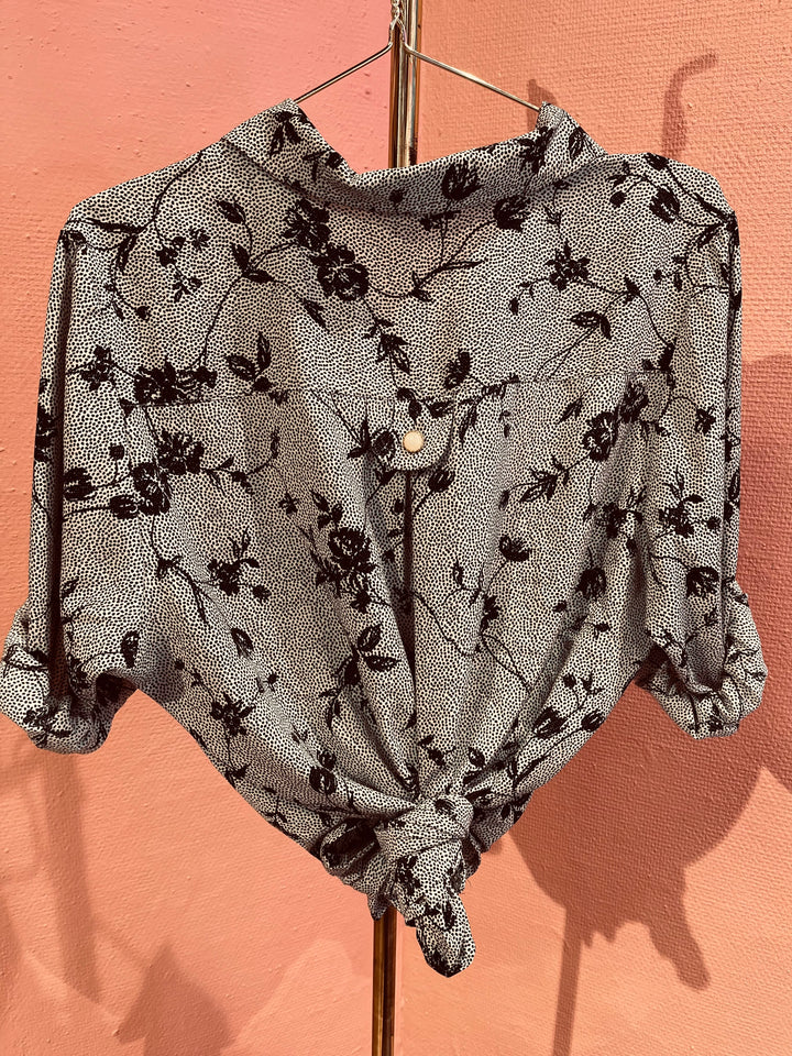 Vintage Vintage bluser XL Vintagebluse - Black rain str XL