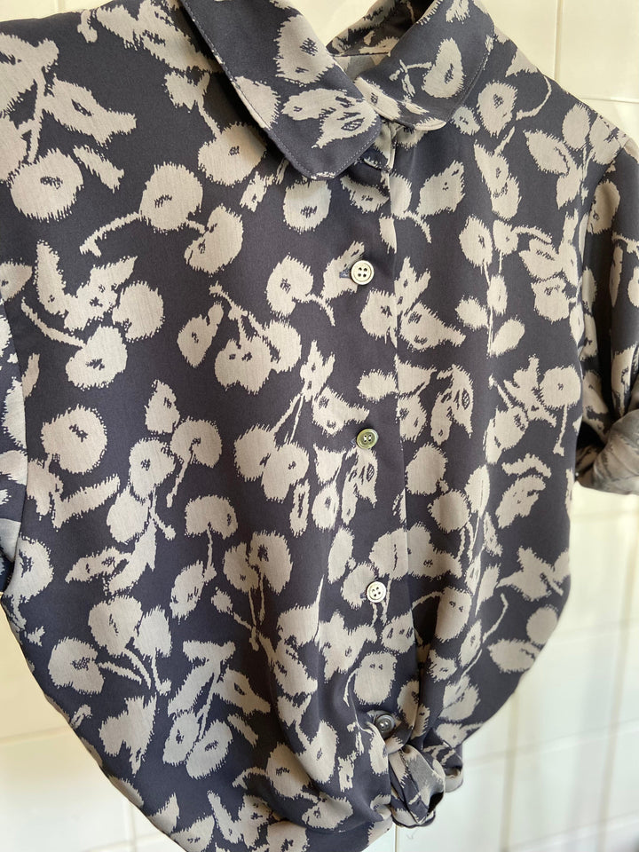 Vintage Vintage bluser M Vintagebluse - Blomstermaling, str M