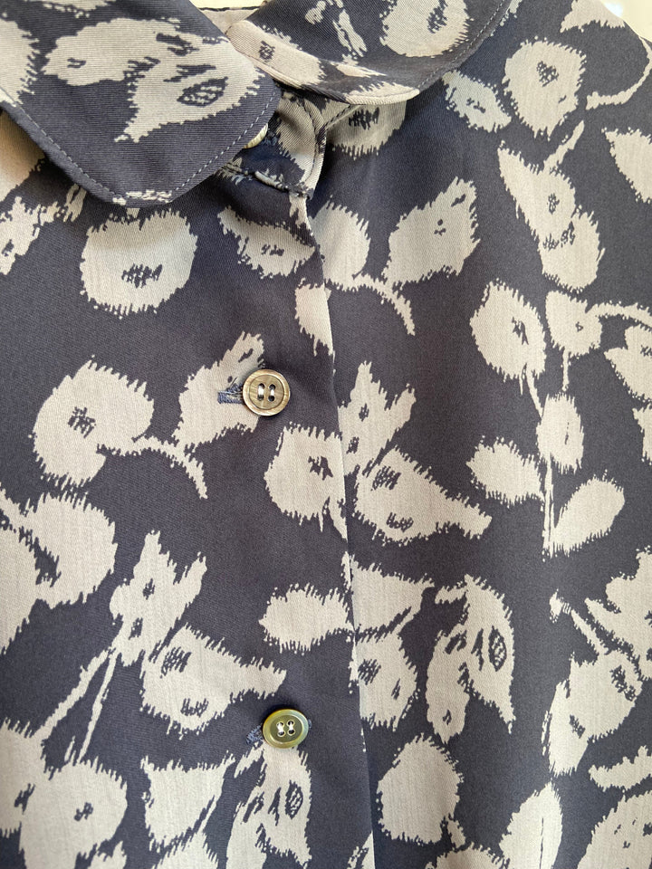 Vintage Vintage bluser M Vintagebluse - Blomstermaling, str M