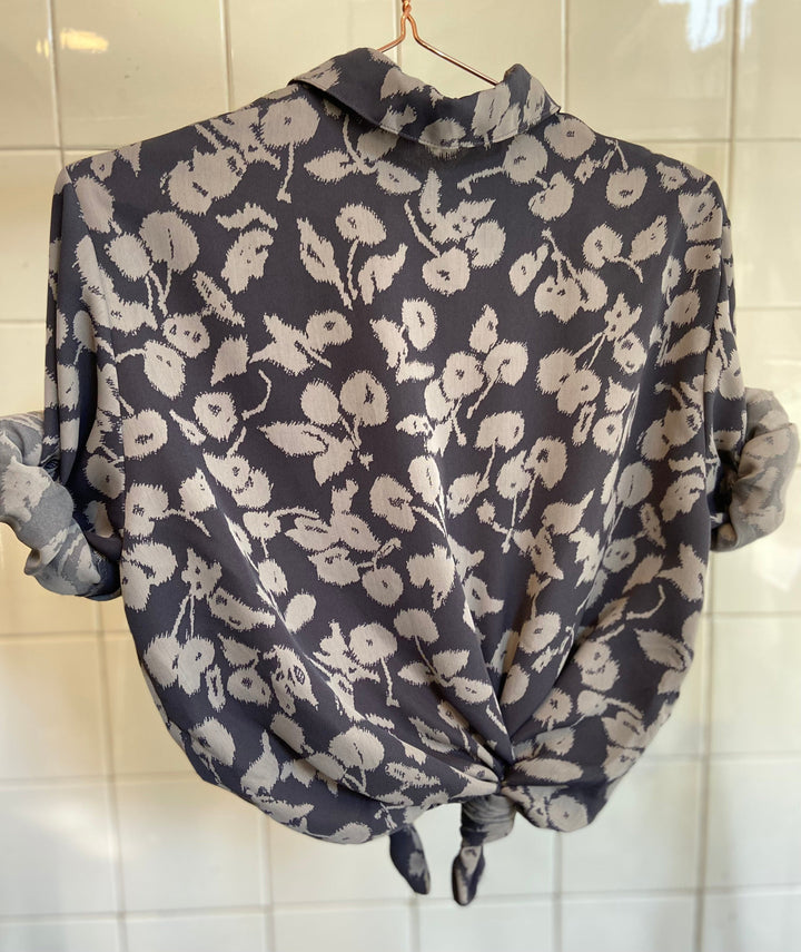 Vintage Vintage bluser M Vintagebluse - Blomstermaling, str M