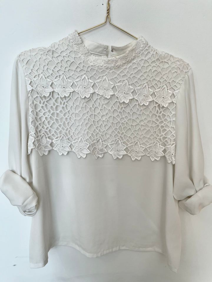 Vintage Vintage bluser M Vintagebluse -  Blomsternett, str M